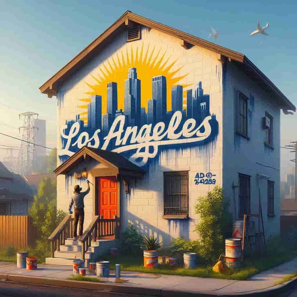 pintor pintando una casa en los angeles