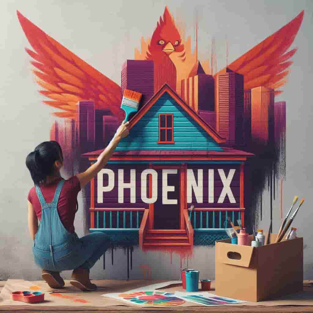 pintora pintando una casa en phoenix