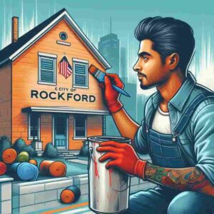 pintor pintando una casa en rockford
