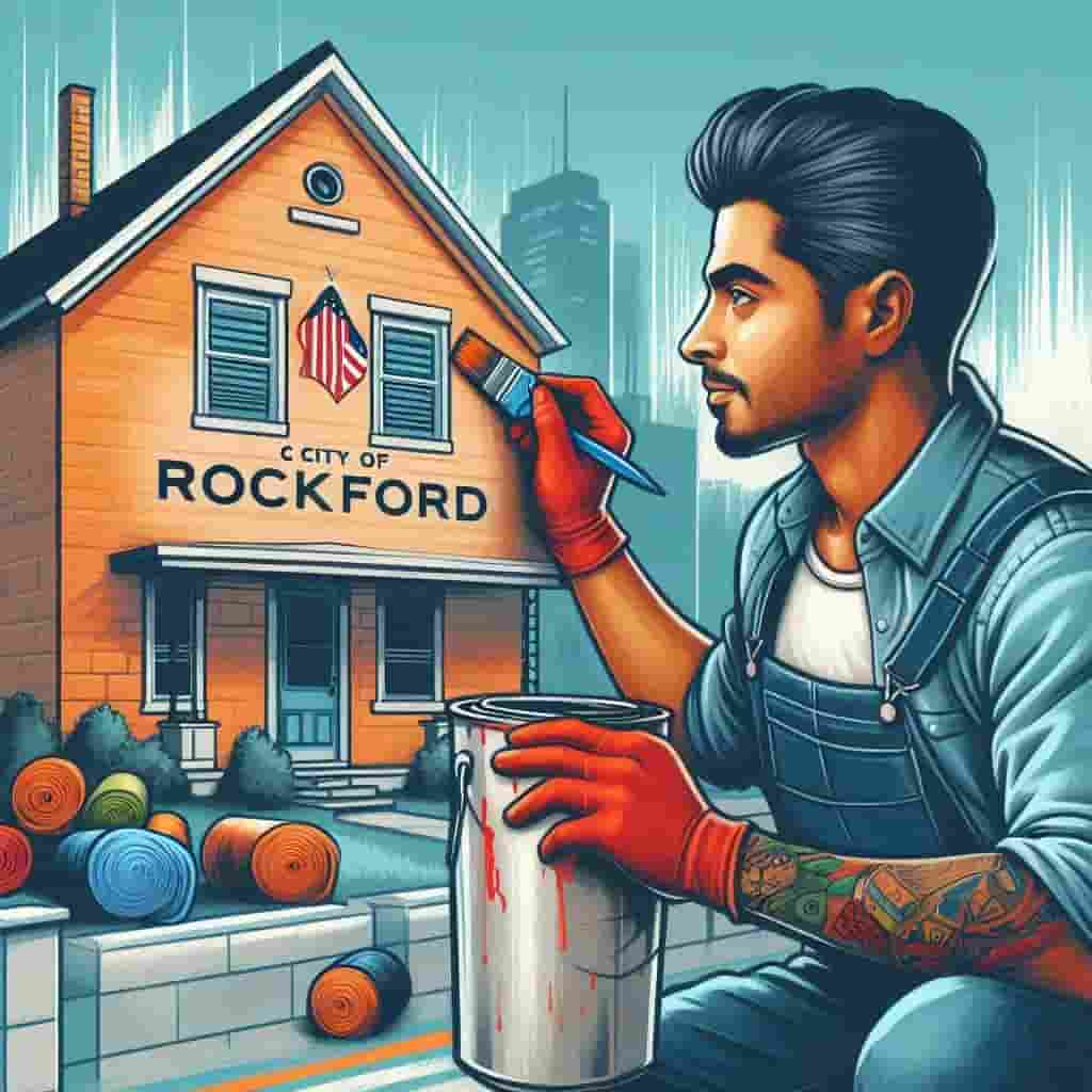pintor pintando una casa en rockford