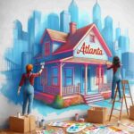 pintoras pintando una casa en atlanta