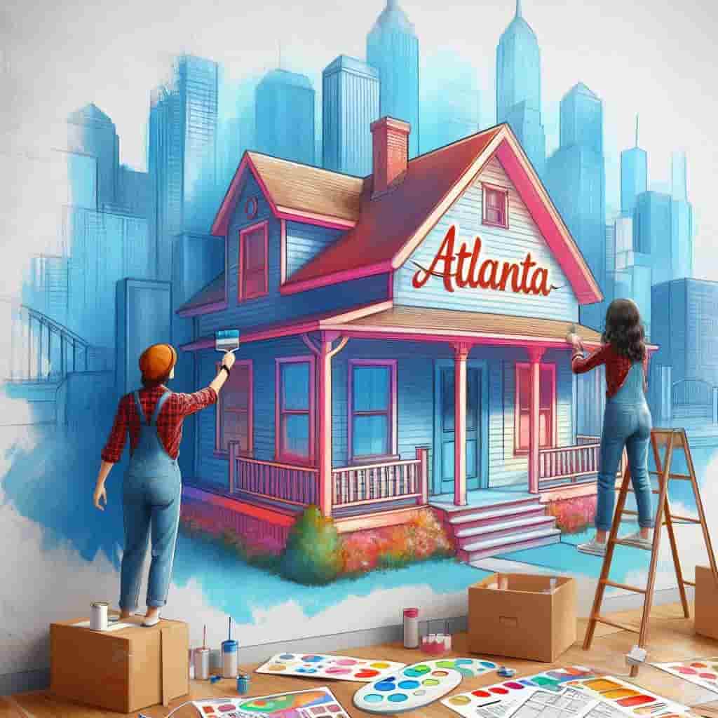 pintoras pintando una casa en atlanta